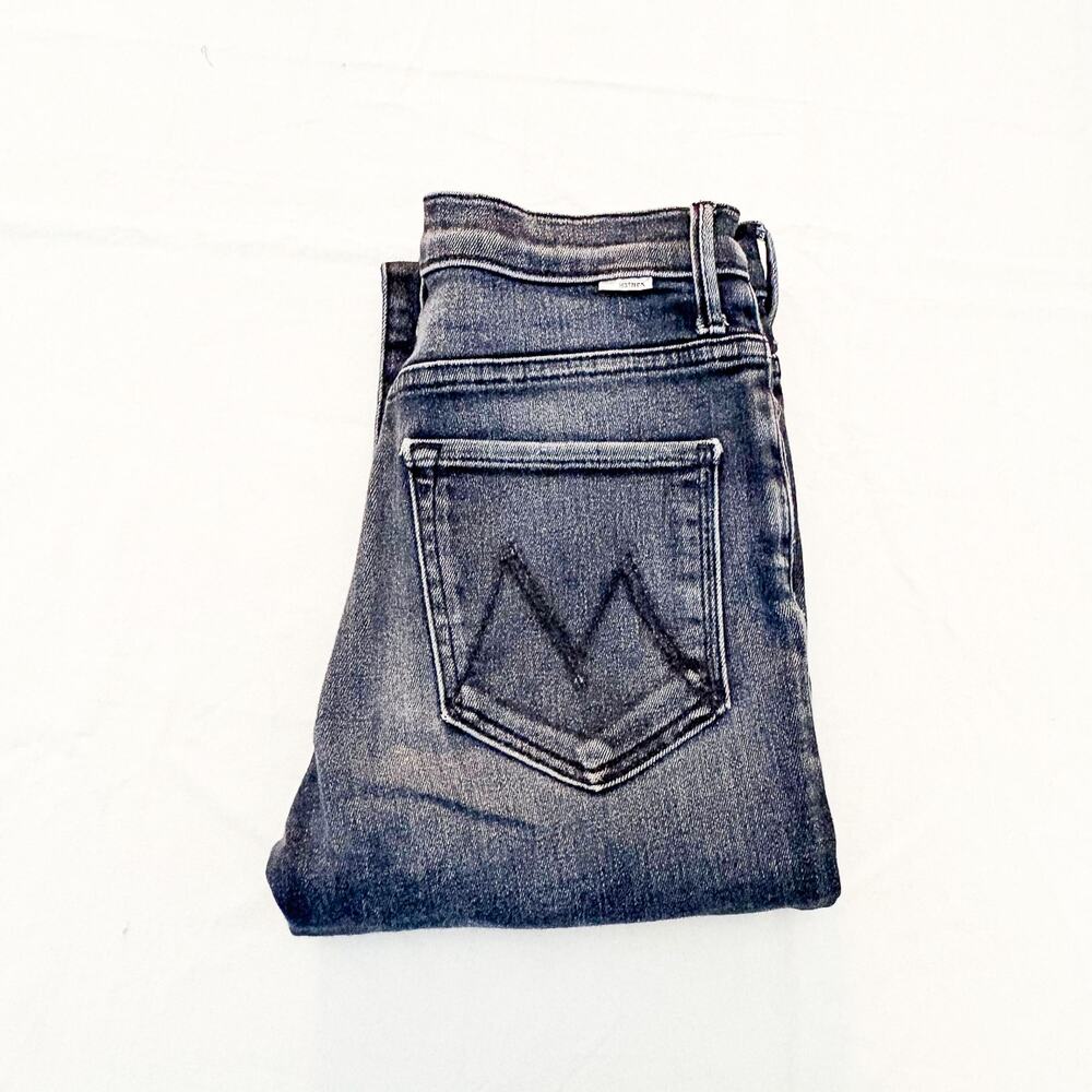 Mother High Waisted Rascal Ankle Snippet Thunder Road Gray Denim Jeans Size 26